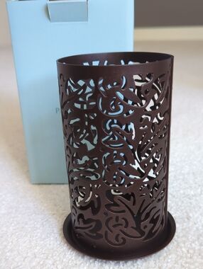 PartyLite Thai Inspiration Short Pillar Sleeve- Bronze